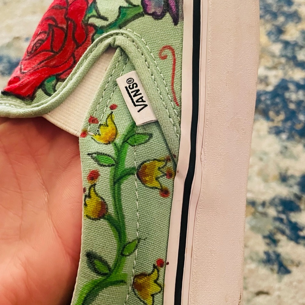 Custom painted floral vans - Picture 6 of 7